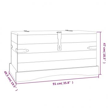 Truhe Mexiko-Stil Kiefernholz 91x49,5x47 cm