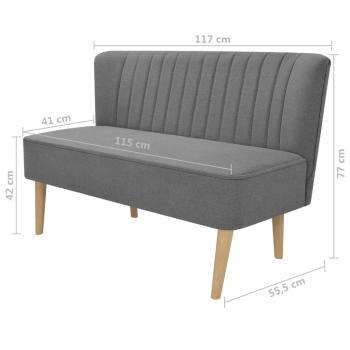 Sofa Stoff 117 x 55,5 x 77 cm Hellgrau