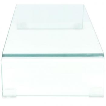 TV-Tisch/Bildschirmerhöhung Glas Transparent 80x30x13 cm