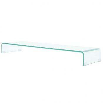 ARDEBO.de - TV-Tisch/Bildschirmerhöhung Glas Transparent 110x30x13 cm