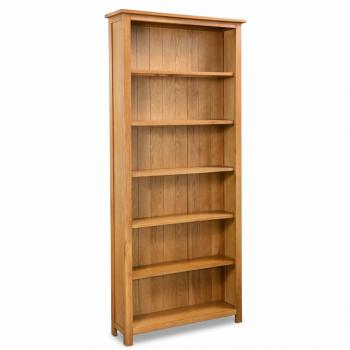 ARDEBO.de - Bücherregal 6 Fächer 80x22,5x180 cm Massivholz Eiche