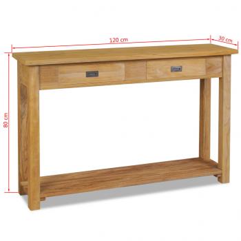 Konsolentisch Massivholz Teak 120x30x80 cm