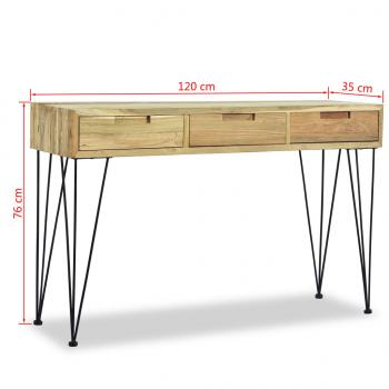 Konsolentisch 120 x 35 x 76 cm Teak Massiv