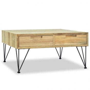 Couchtisch 80x80x40 cm Massivholz Teak