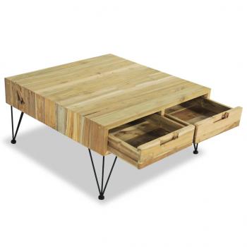 Couchtisch 80x80x40 cm Massivholz Teak