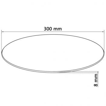 Tischplatte aus gehärtetem Glas rund 300 mm