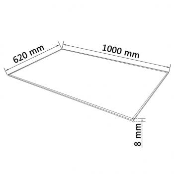 Tischplatte aus gehärtetem Glas Rechteckig 1000 x 620 mm