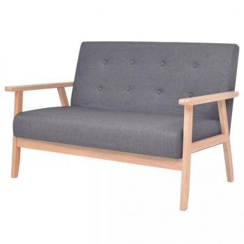 ARDEBO.de - Sofa 2-Sitzer Stoff Dunkelgrau