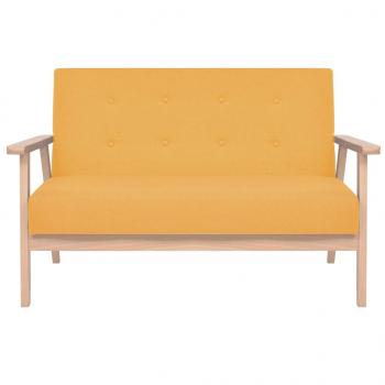 2-Sitzer Sofa Stoff Gelb