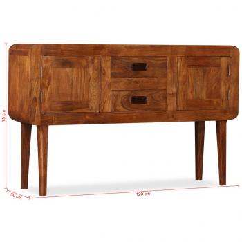 Sideboard Massivholz mit Honigfarbenem Finish 120x30x75 cm