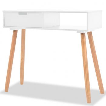 ARDEBO.de - Konsolentisch Kiefernholz Massiv 80 x 30 x 72 cm Weiß