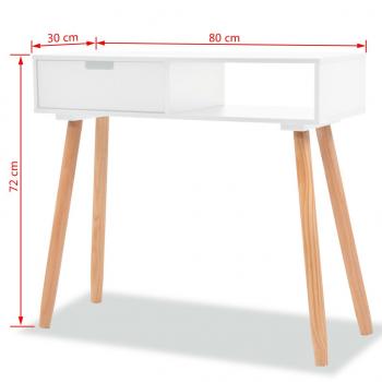 Konsolentisch Kiefernholz Massiv 80 x 30 x 72 cm Weiß