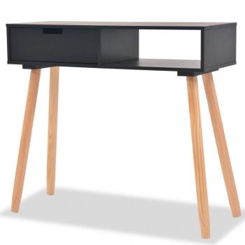 ARDEBO.de - Konsolentisch Kiefernholz Massiv 80 x 30 x 72 cm Schwarz