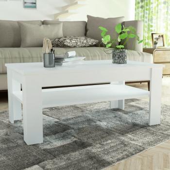 ARDEBO.de - Couchtisch Holzwerkstoff 110x65x48 cm Weiß