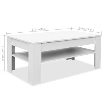 Couchtisch Holzwerkstoff 110x65x48 cm Weiß