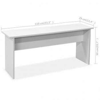 3-tlg. Essgruppe Tisch und Bänke Holzwerkstoff Weiß
