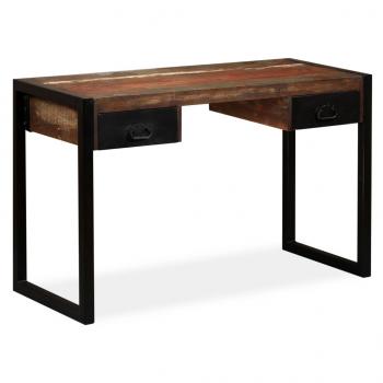 ARDEBO.de - Schreibtisch mit 2 Schubladen Altholz Massiv 120x50x76 cm