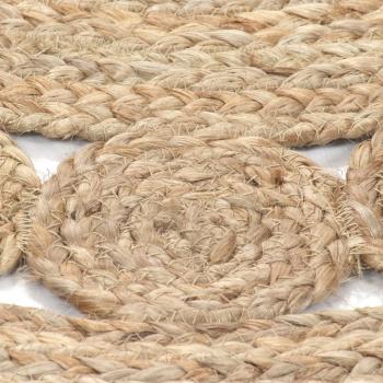 Teppich Flechtmuster Jute 90 cm Rund