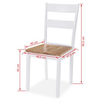 Esszimmerstühle 2 Stk. Weiß Kautschukbaum Massivholz