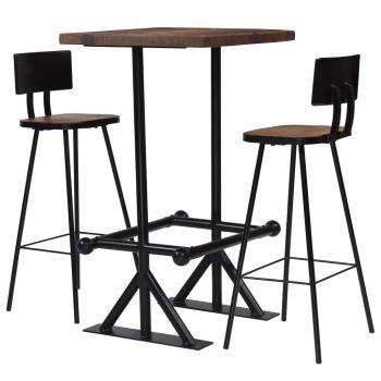 ARDEBO.de - Bar-Set 3-tlg. Altholz Massiv