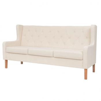 ARDEBO.de - Sofa 3-Sitzer Stoff Cremeweiß