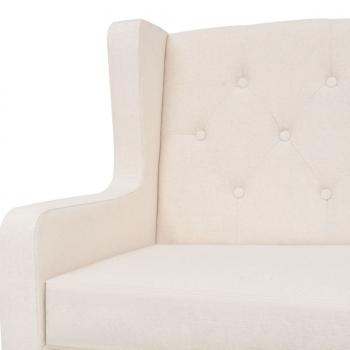 Sofa 3-Sitzer Stoff Cremeweiß