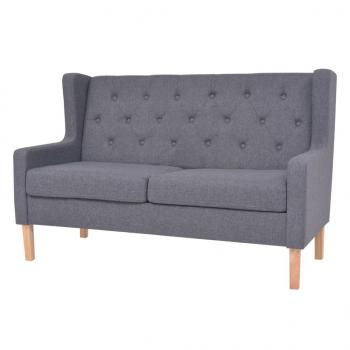 ARDEBO.de - Sofa 2-Sitzer Stoff Grau