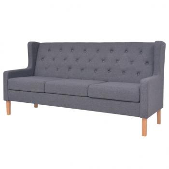 ARDEBO.de - 3-Sitzer Sofa Stoff Grau