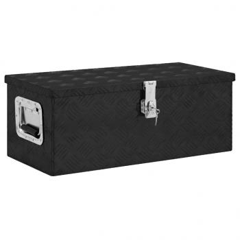 ARDEBO.de - Aufbewahrungsbox Schwarz 70x31x27 cm Aluminium