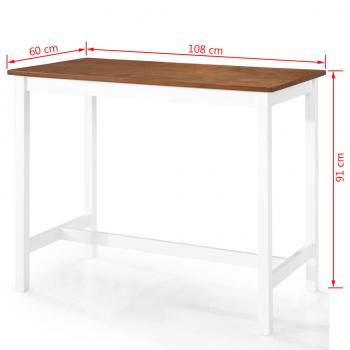 Bartisch Massivholz 108x60x91 cm