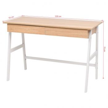 Schreibtisch 110x55x75 cm Eichenbraun und Weiß