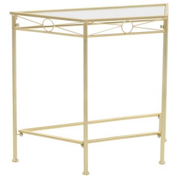 ARDEBO.de - Beistelltisch Vintage-Stil Metall 87x34x73 cm Gold 