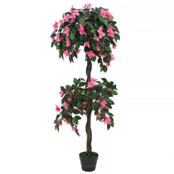 ARDEBO.de - Künstliche Rhododendron-Pflanze mit Topf 155 cm Grün und Rosa