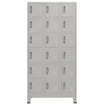 Schließfachschrank mit 18 Fächern Metall 90x40x180 cm 