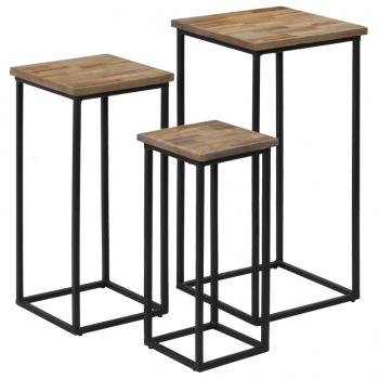 Beistelltisch-Set 3-tlg. Recyceltes Teak