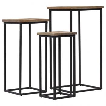 Beistelltisch-Set 3-tlg. Recyceltes Teak