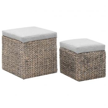 Ottoman-Set 2 Stk. Seegras Grau