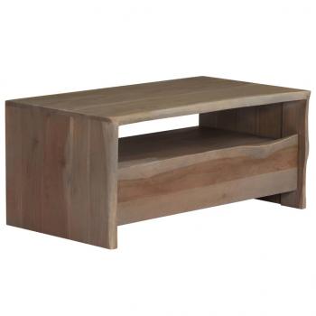 Couchtisch Massivholz Akazie Naturkanten 90x50x40 cm Grau