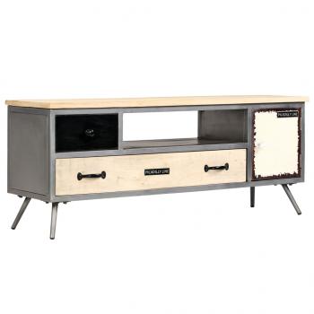 ARDEBO.de - TV-Schrank Massivholz Mango und Stahl 120x30x45 cm