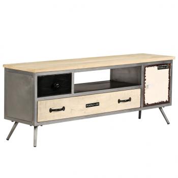 TV-Schrank Massivholz Mango und Stahl 120x30x45 cm