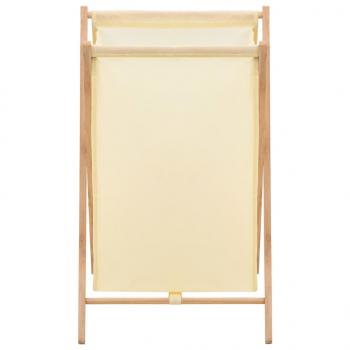 Wäschekorb Zedernholz und Stoff Beige 42x41x64 cm