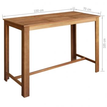 Bartisch Akazienholz Massiv 150 x 70 x 105 cm