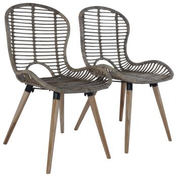 ARDEBO.de - Esszimmerstühle 2 Stk. Braun Natürliches Rattan