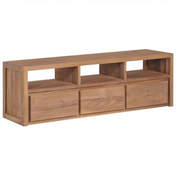 ARDEBO.de - TV-Schrank Massivholz Teak mit natürlichem Finish 120×30×40 cm