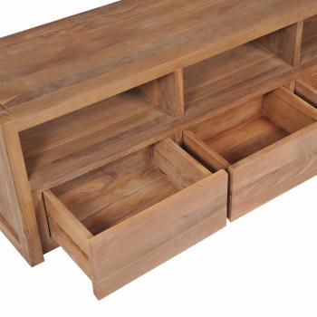 TV-Schrank Massivholz Teak mit natürlichem Finish 120×30×40 cm