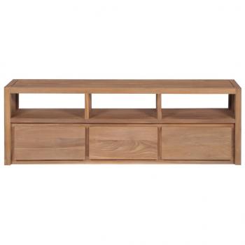 TV-Schrank Massivholz Teak mit natürlichem Finish 120×30×40 cm