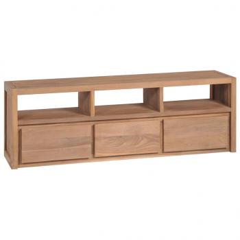 TV-Schrank Massivholz Teak mit natürlichem Finish 120×30×40 cm