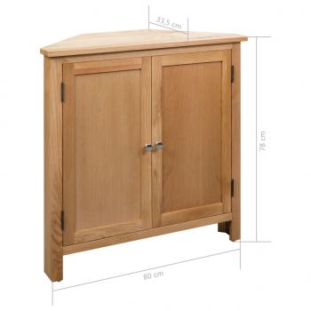 Eckschrank 80 x 33,5 x 78 cm Massivholz Eiche