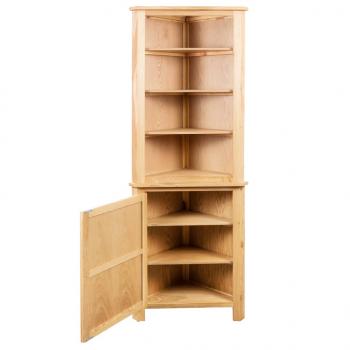 Eckschrank 59 x 36 x 180 cm Massivholz Eiche