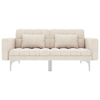 Schlafsofa Creme Stoff 